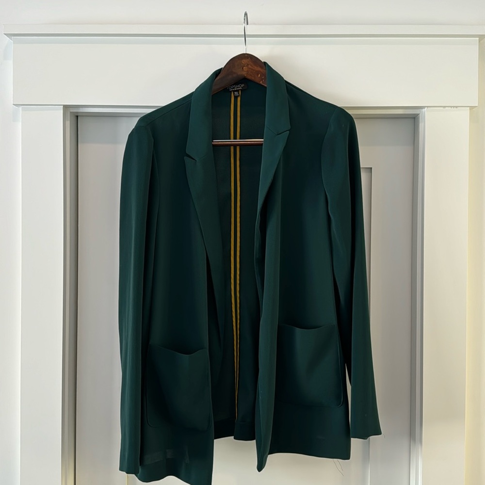 Topshop Oversized Teal Blazer - Size 12